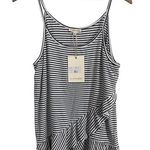 Blushing Heart Stripes & Ruffles of Love White & Navy Striped Tank Top Large New Photo 0