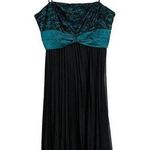 Alex Evenings  Black Turquoise Lace Formal Dress 10 Photo 0