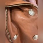 L'Agence L’AGENCE Billie Cognac Leather Belted Moto Jacket Size XS EUC Photo 9