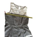 Danny & Nicole  Sleeveless Striped Ivory Dress With Lace Black Stripe Size 14P Photo 10