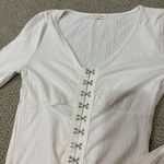 Moa Moa  White Long Sleeve Blouse with Button Detail Photo 1