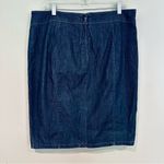 Ann Taylor Denim Pencil Skirt Women's 14 Blue Stretch Back Zip Career Casual Photo 1