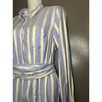GANT Rugger Shirt Dress Womens Large Blue White Striped Belted Button Front Photo 4