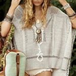 Free People  Precious Pointelle Knit Poncho in sz small NWT Photo 0