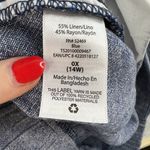 Terra & Sky  0X 14W Pants Linen Blend Cropped Wide Leg Culottes Blue Pull On Photo 6