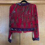 Laurence Kazar Vintage Silk Beaded Jacket Red Size Small 80s Funky Art to Wear Photo 7