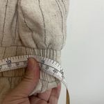 Allie Rose Women Linen Blend Romper Sz L Stripe Sleeveless Side Pockets Beige Green Size L Photo 9