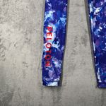 Peloton  WITH Leggings Womens Blue Tie‎ Dye & Purple Floral Reversible XS Photo 5