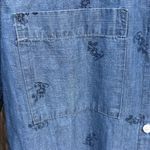 Disney Like New  Mickey Mouse Denim Button Front Tunic Top Generous XS Photo 3