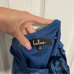 Lulus Lulu’s Wishful Wanderings Blue Lace Bodycon Midi Dress Photo 7