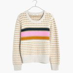 Madewell  Striped Barfield Wool Blend Sweater Jumper in Heather Blizzard Size XXS Photo 1