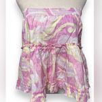 Hill House  The Paz Skirt Mini Candy Kaleidoscope Pink LINEN Ruf… Photo 6