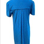 London Times Blue Stretch Eyelet Short Sleeve V-Neck Above the Knee Dress Size 6 Photo 6