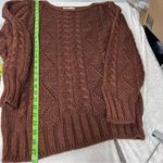 Vtg made in France Cozy Brown Diamond Cable Knit Sweater pullover no size tag Size M Photo 5