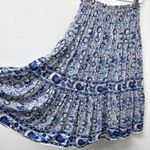 Anthro BeachGold Riley Floral Midi Skirt Blue Size S Photo 2