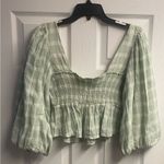 Show Me Your Mumu  Angelique Cropped Top W/ Smocking Size Large Photo 3