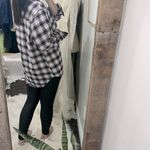 Terra & Sky  Black and White Button Down light flannel plaid Shirt size 1X Photo 3