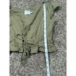 Princess Polly  jamison reid crop top khaki green tie front plunge neck ruffle 8 Photo 8