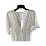 Sheer, White Maxi Length Beach Cover Up Crochet Size M Photo 2