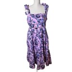 J.Crew  WOMEN PINK FLORAL SLEEVELESS STRAP SUMMER SQUARE NECK LONG MIDI DRESS 14 Photo 1