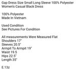 Gap  Dress Size Small Long Sleeve 100% Polyester Women's Casual Black Dress Photo 5