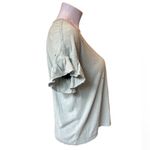 American Eagle Green Distressed Short Sleeve Ruffle Tee Shirt Photo 1