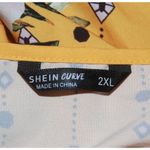 SheIn  Curve 2XL Yellow Shift Dress Long Kimono Sleeve Floral Knee Length Casual Photo 8