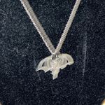 Cute silver bat necklace! Nice for her! Silver Photo 2