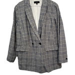 Talbots  Plus Women’s Blazer Gray,black White Blue Houndstooth Career Size 14 Photo 0