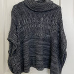 EUC Art and Soul‎ women’s gray black knit cowl neck loose poncho sweater large Photo 0