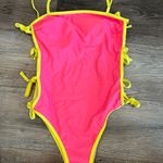 One Piece NWOT Pink  Bikini Swimsuit With Cut Out Ties Photo 1