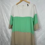 LULUS Citrus Grove Beige and Mint Shift Dress Size S Green Photo 3