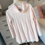 Joseph A  Oversized Pink Cable Knit Sweater Cowl Neck Womens Small Photo 8