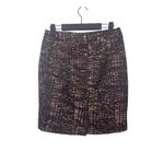 Ann Taylor Petites 0P Purple Black Colorful Tweed Pencil Skirt Back Zip Slit Photo 1