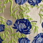 Ganni NEW Floral Jacquard Off The Shoulder Blouse in Green Photo 5