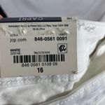 st. john's bay  White Capri Pants Women's‎ Size 16 Mid Rise Stretch Summer New Photo 1