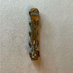 Vintage Heart Bar Style Barrette Hair Clip Gold Brass Tone w/ patina Hearts Photo 5