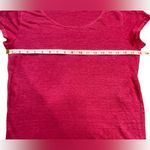H by Halston Halston Pink Crossover Back Linen Short Sleeve T-Shirt Photo 1