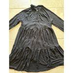 Free People Best Girl Dress Womens Sm Black Mini Linen Blend Tiered Preppy Boho Photo 3