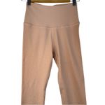 Beyond Yoga Size Medium Beige Pink Athletic Leggings Silver Metallic Print Photo 1