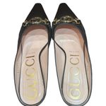 Gucci Zumi Heeled GG Logo Black Leather Mules Size 38 US 8 - Used Photo 5