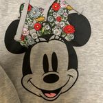 Disney  hooded sweatshirt gray/multicolor embroidery Minnie Mouse woman LARGE Photo 2