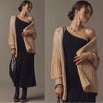 Maeve Anthropologie  Collared Oversized Cardigan Sweater Large Shimmer Sparkle Photo 2