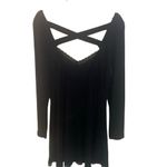 Anthropologie NWT by black dress cross cross back lace trim light weight size la Photo 4