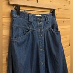 VNTG First Issue Small Cottagecore Prairie Denim Cotton Button Front Midi Skirt Blue Photo 7