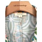 Haute Hippie  M long sleeve top paisley Satin Cropped Button Up Down Blouse Photo 4