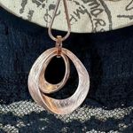 Gold Waterdrop Brushed Pendant on a Gold Rope Chain Photo 4