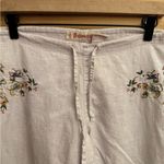 Bongo Y2K Medium Embroidered Linen Blend Low Rise Wide Leg Lightweight Pants Photo 9