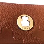 Tous Genuine Pebble Leather Zip~Around Wallet Cognac Dustcover Flaws Photo 1