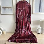 Vince Shirt Dress Womens 1X Floral Print Midi Tunic Forsythia Satin Tie Front Photo 5